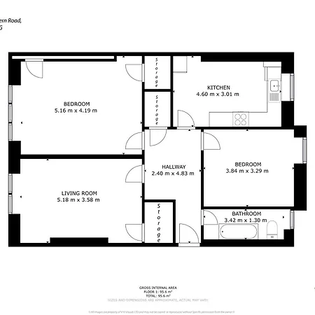 アパート Family And Group 2br By Park Sleeps 7 グラスゴー
