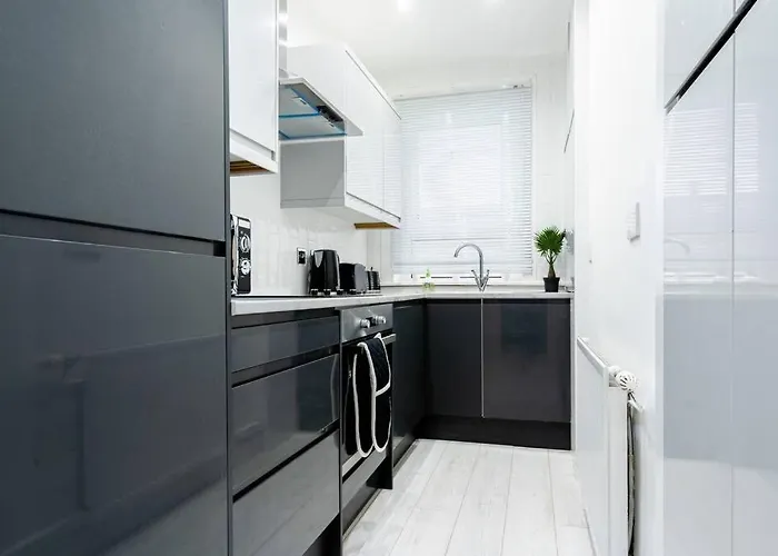 Cheerful 2 Bedroom Homely Apartment, Sleeps 4 Guest Comfy, 1x Double Bed, 2x Single Beds, Free Parking, Free Wifi, Suitable For Business, Leisure Guest, Contractors, Qe Hospital, Glasgow, Near Airport & Centre, Perfect For Common Wealth Games 20 * Glasgow