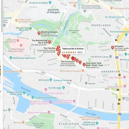 Lägenhet Glasgow, Finnieston Luxury 2 Bed With Parking, E-check In, Hi-fi